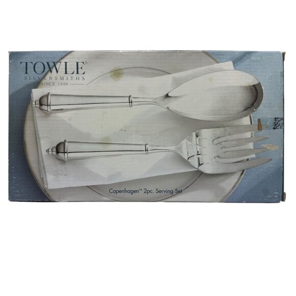 Towle Silversmiths Copenhagen 2-Pc‎ Serving Set Stainless Steel Flatware Holiday - Picture 6 of 7